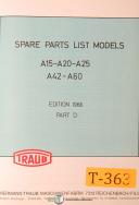Traub-Traub A15 A20 A25 A42 A60, Mill Spare Parts Manual 1966-A15-A15-A25-A16-A20-A25-A42-A60-01